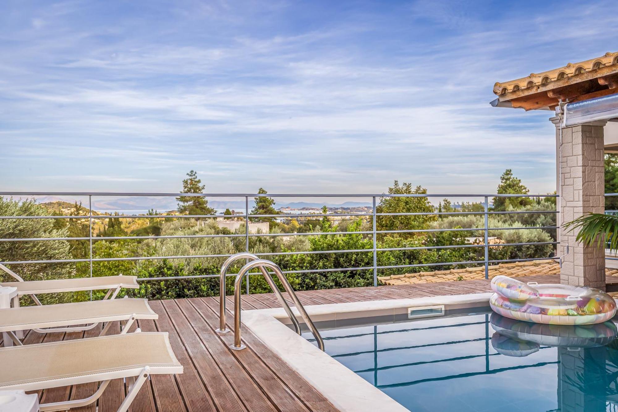 Villa Olivia Corfu - Amazing Sea-View 3 Bedroom Villa With A Pool Gazátika Eksteriør billede
